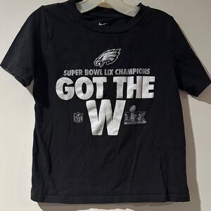 Nike Kids Black Super Bowl LIX Champions Tee Size Small Philadelphia Eagles